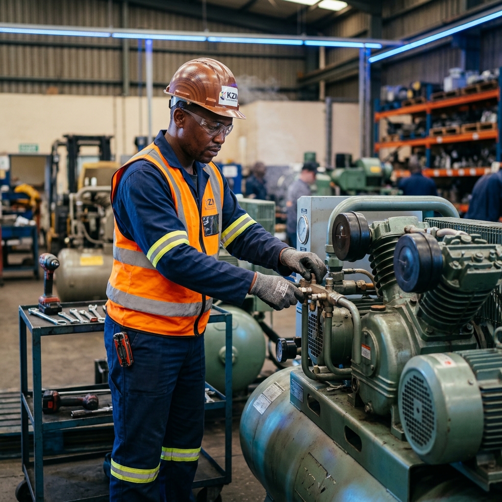 KZN Compressors technician at work